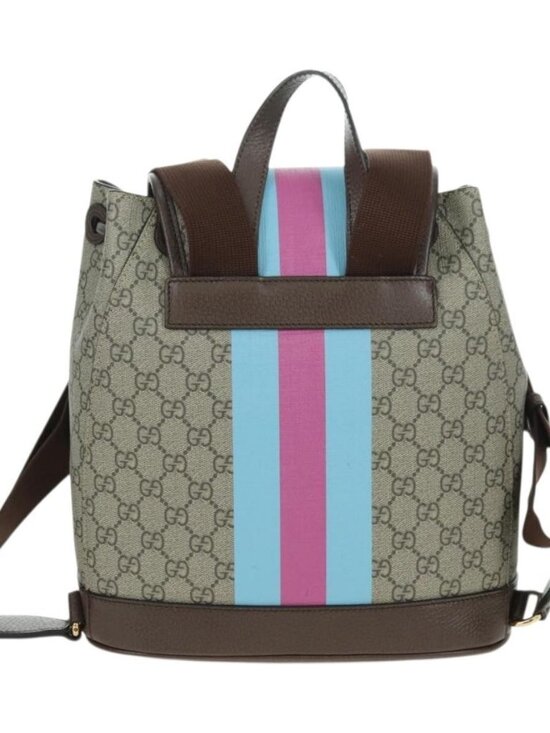 GUCCI GG Supreme Interlocking Backpack PVC Beige Gold 674147 Auth YKZ1279M main image 11